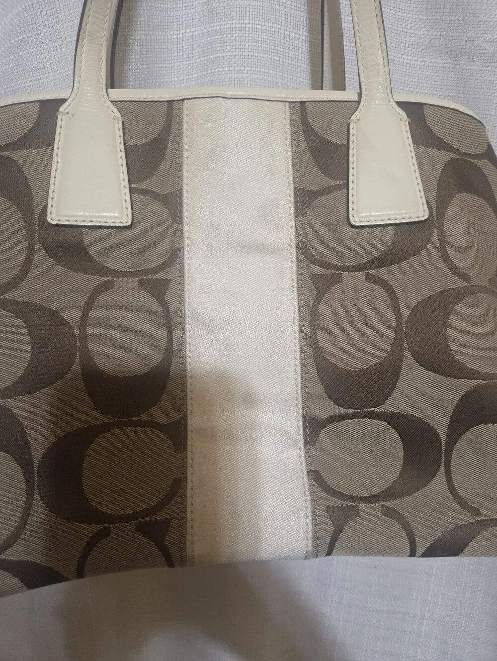 Coach Signature Stripe Framed Tote F13533